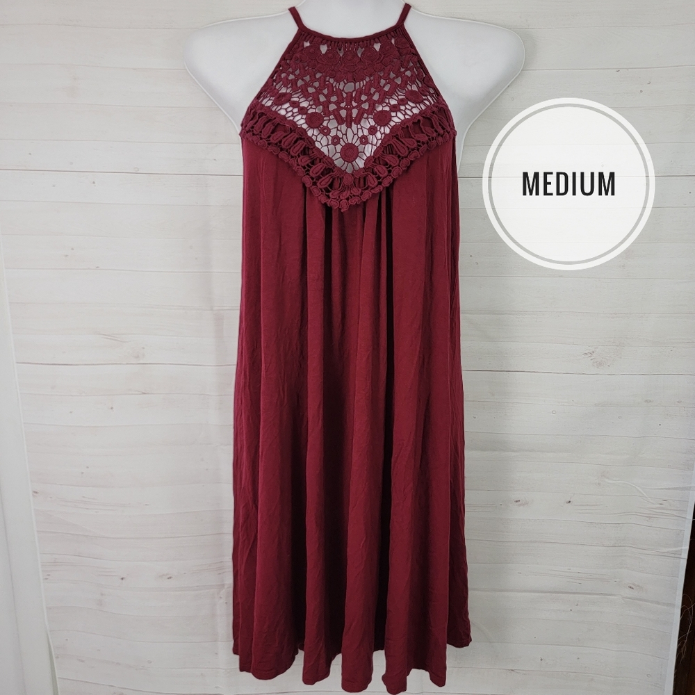 Medium Boho Macrome Halter Dress